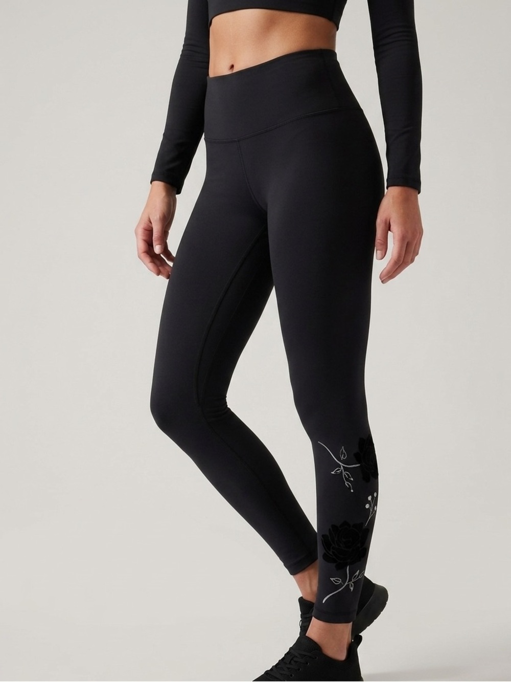 Zyia Active Light n Tight Velvet Floral Leggings Size 4 Athleisure Compression